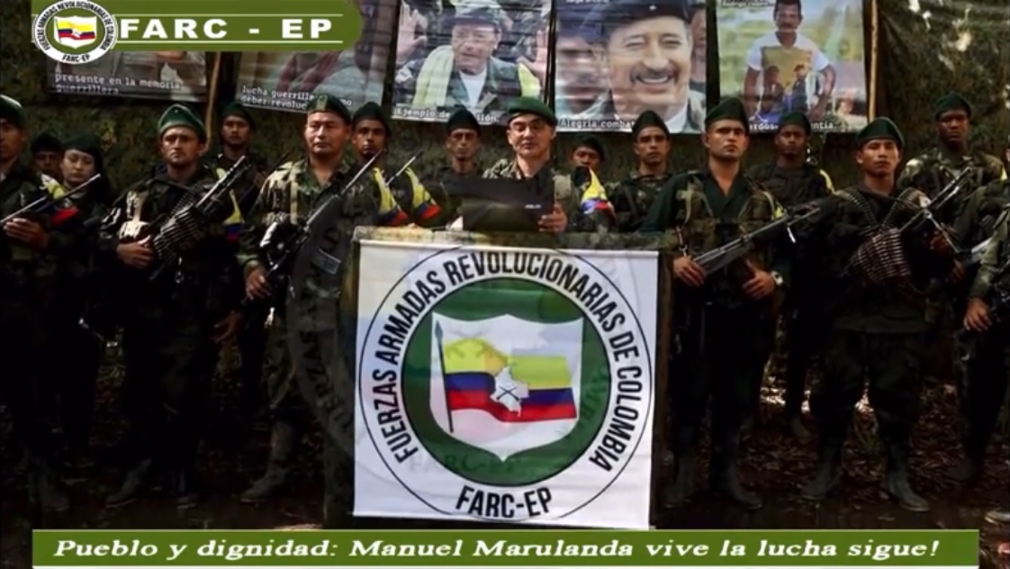 Alias 'Iván Mordisco' junto a las disidencias de las FARC. Captura de pantalla